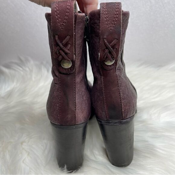 Free People Pebbled Leather Bolo Bandit Boot in Wine 40 - Picture 3 of 11